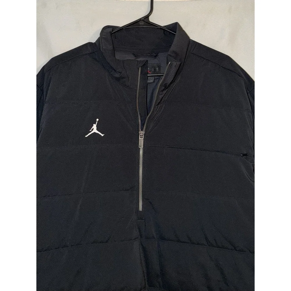 Air Jordan Puffer Jacket Mens 2XL Black 1/2 Zip Pullover Basketball